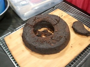 Cake after reassembling parts.